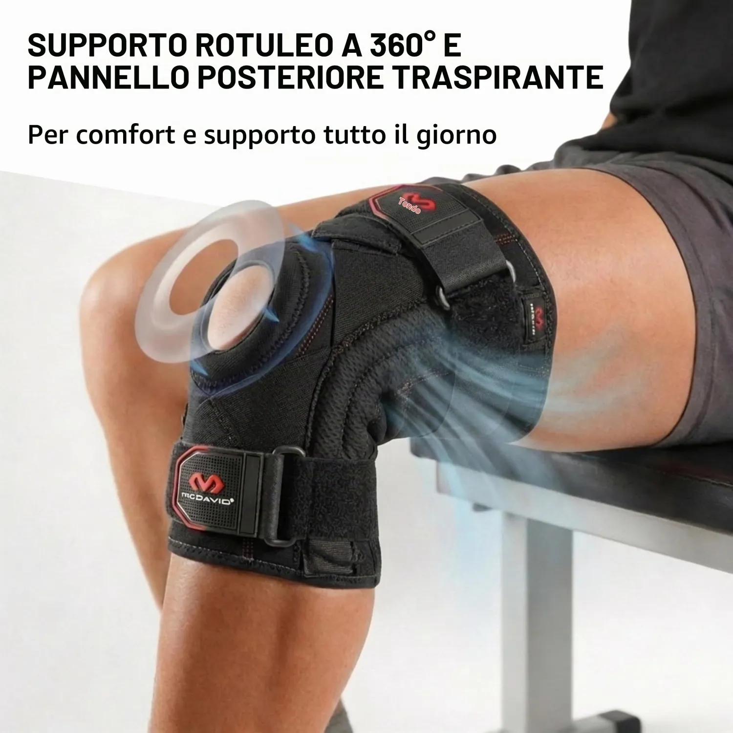 McDavid supporto ginocchio legamenti L stecche acciaio nero