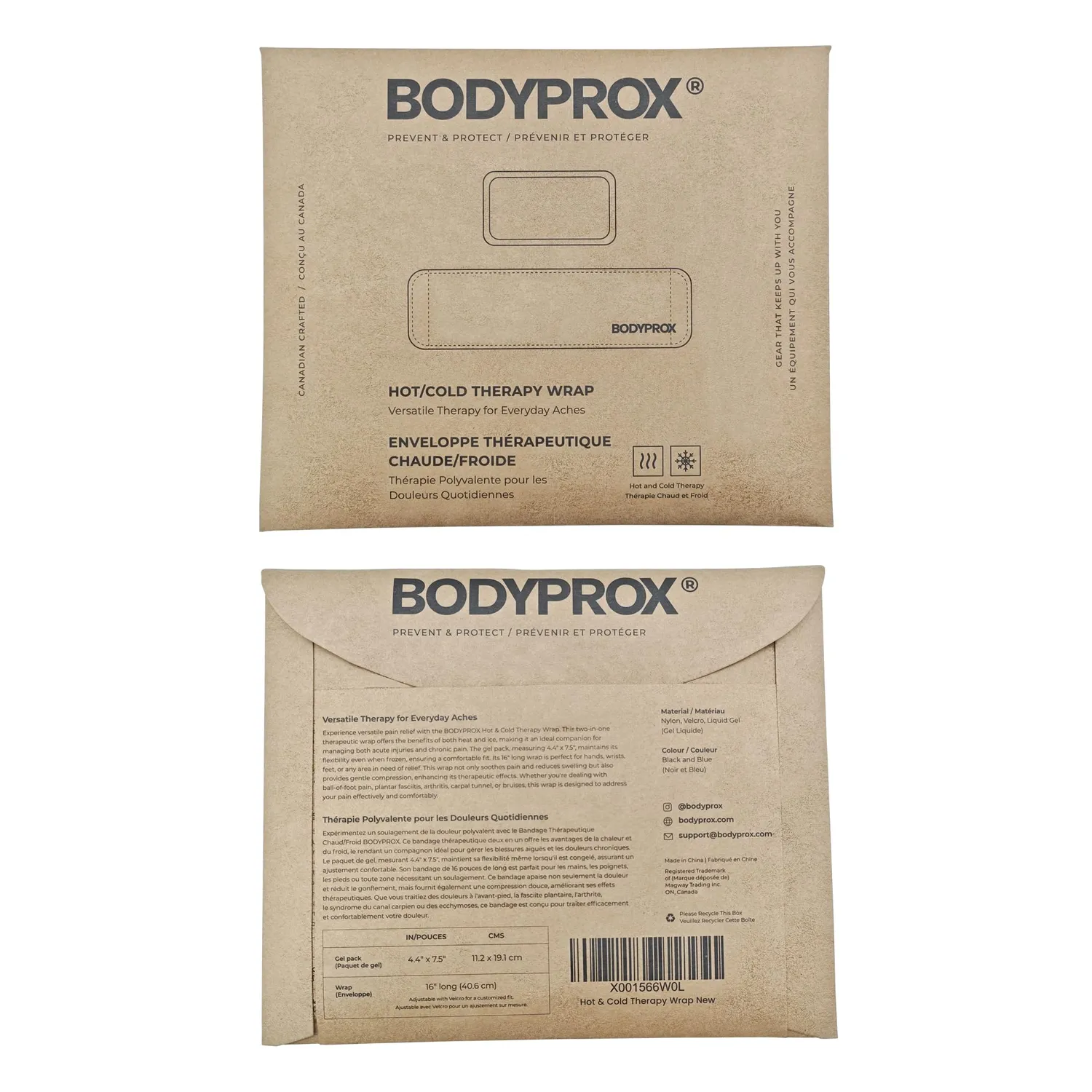 Bodyprox Hot Cold impacco gel nero 11x19 cm mani libere