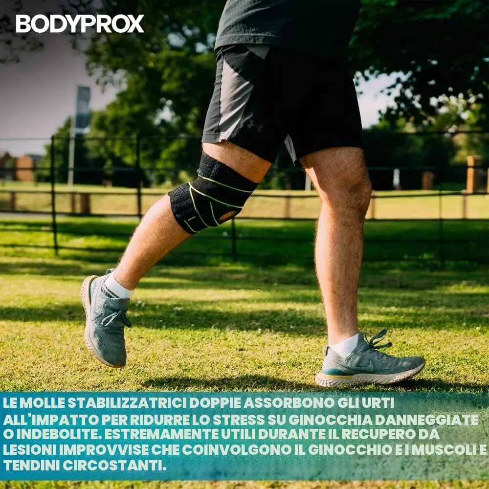 Bodyprox Tutore Ginocchio Ginocchiera S/M con Stabilizzatori e Gel
