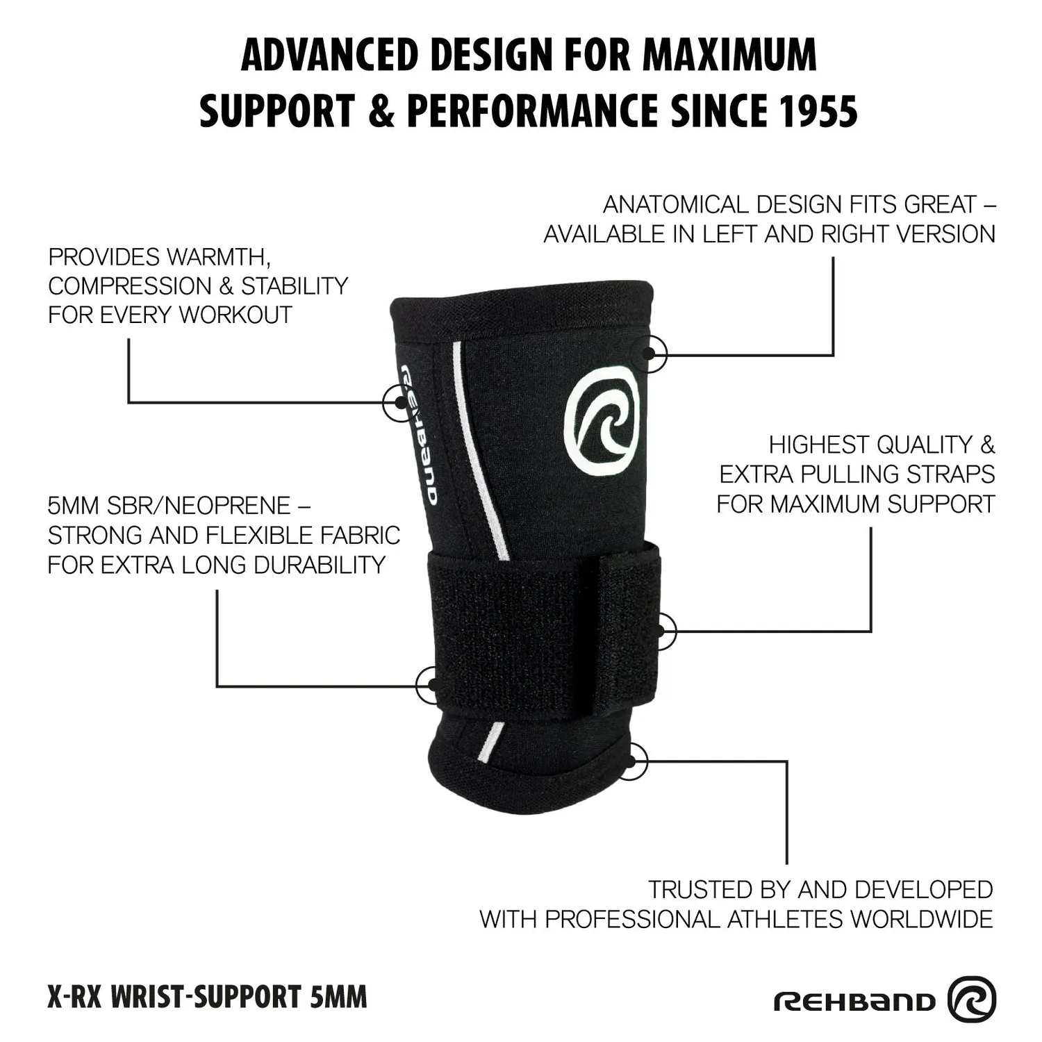 Rehband X-RX Wrist Support Polsiera Regolabile