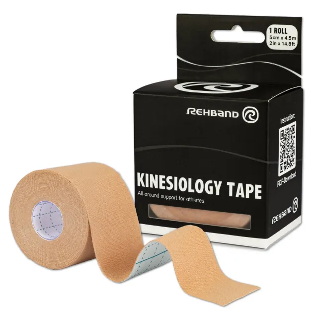 Rehband tape kinesiologico beige 1 rotolo cotone resistente acqua
