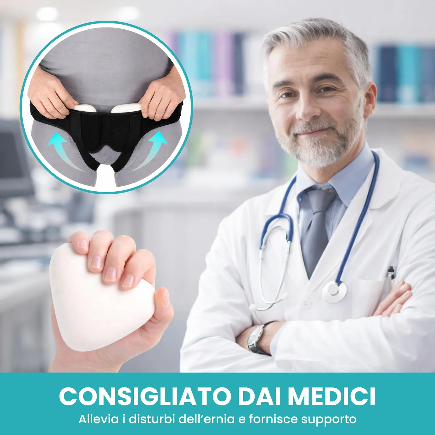 BeFit24 Cintura Ernia Inguinale Uomo XL Silicone