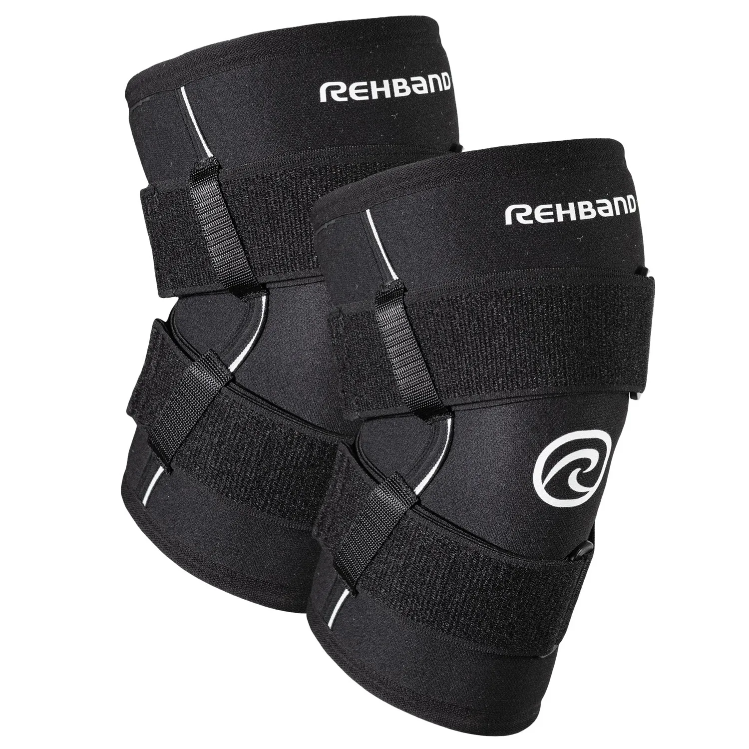 Rehband Power Max Dual-Strap supporto ginocchio 7mm nero singolo
