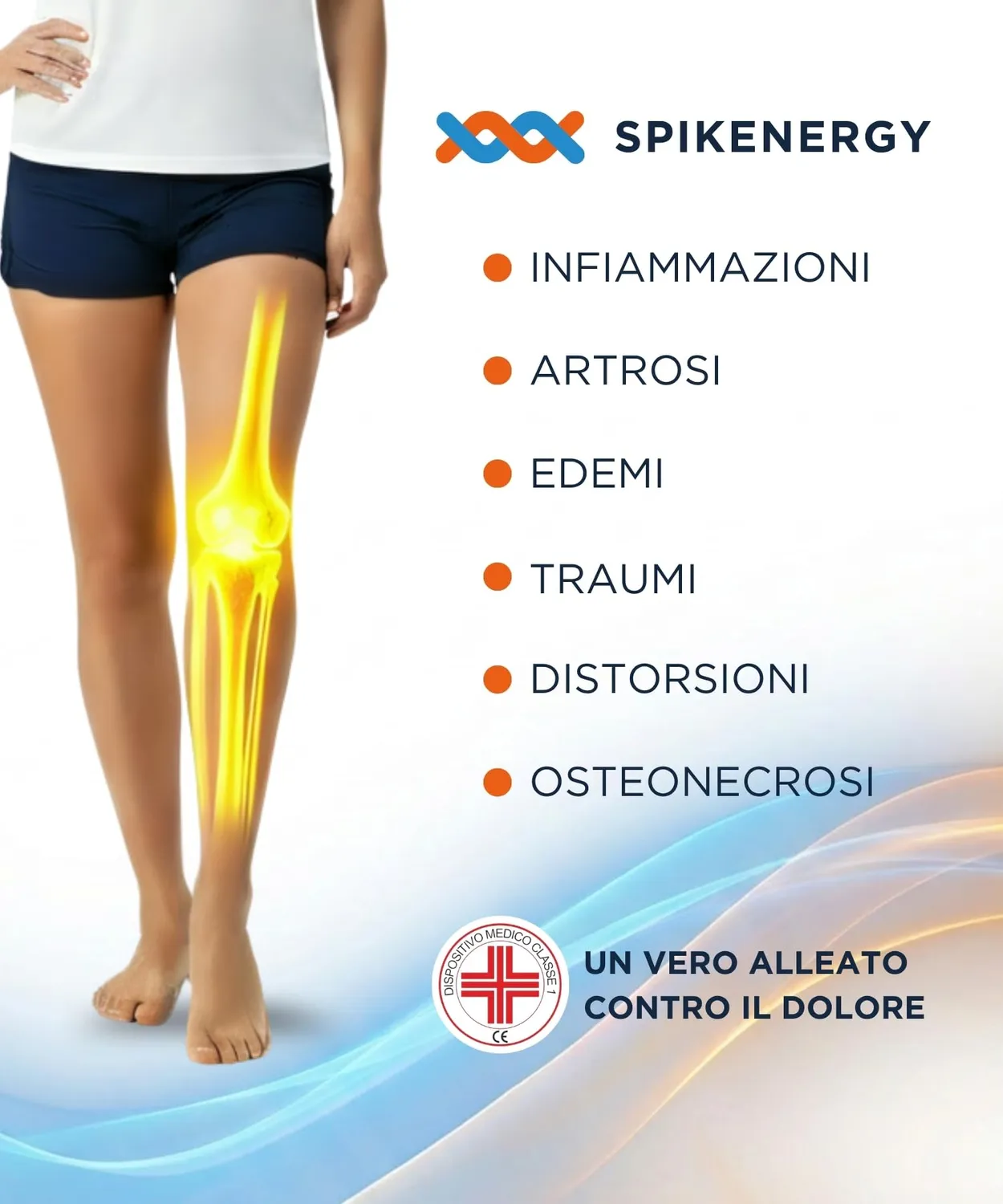 Spikenergy SPY 110 ginocchiera magnetoterapia blu M