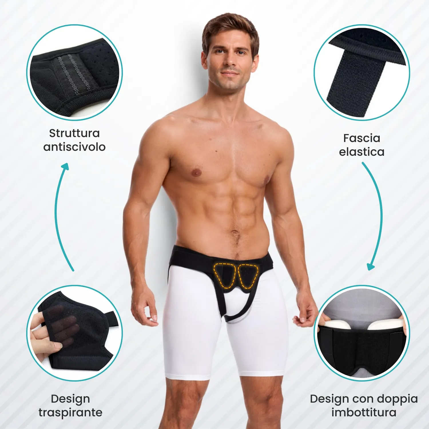 BeFit24 Cintura Ernia Inguinale Uomo XL Silicone