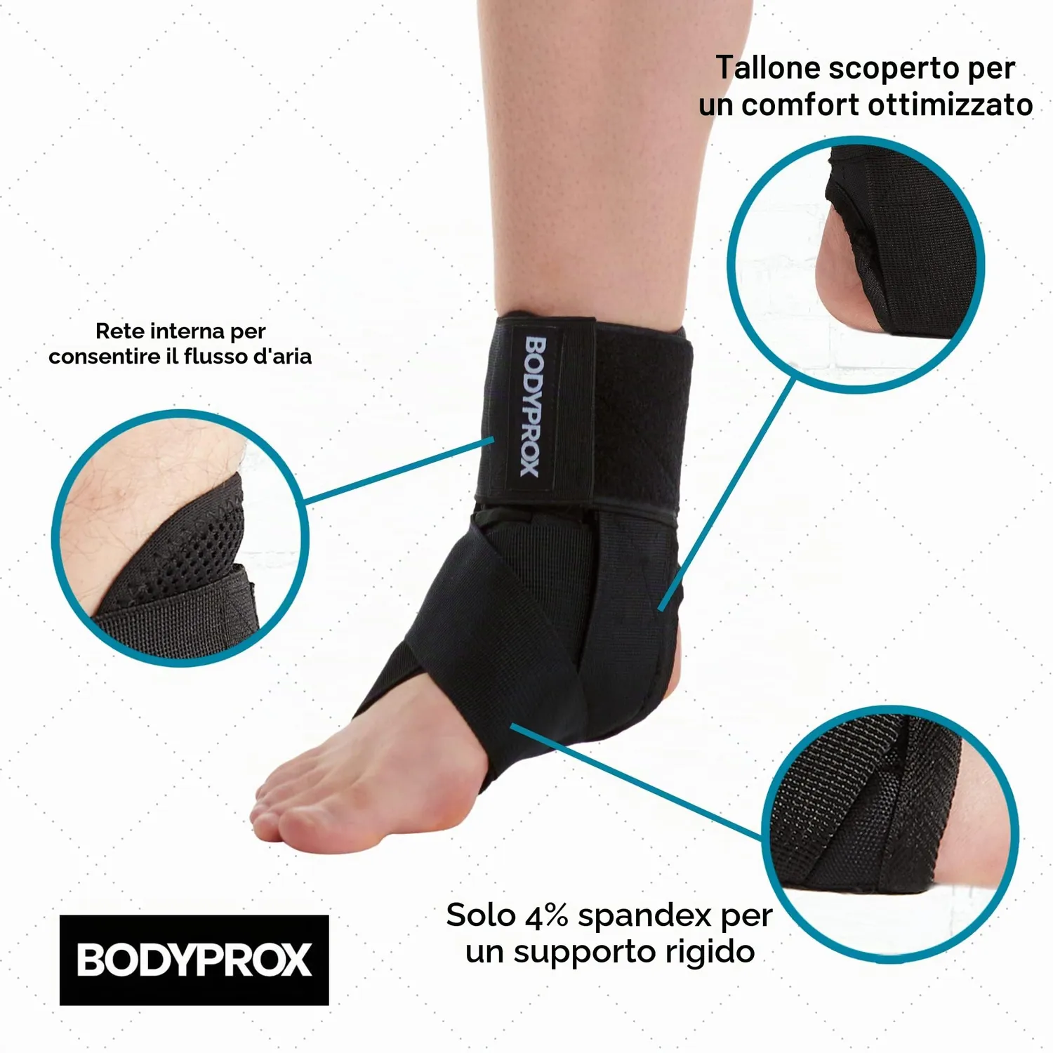 Bodyprox Tutore Caviglia con Lacci S Stabilizzante