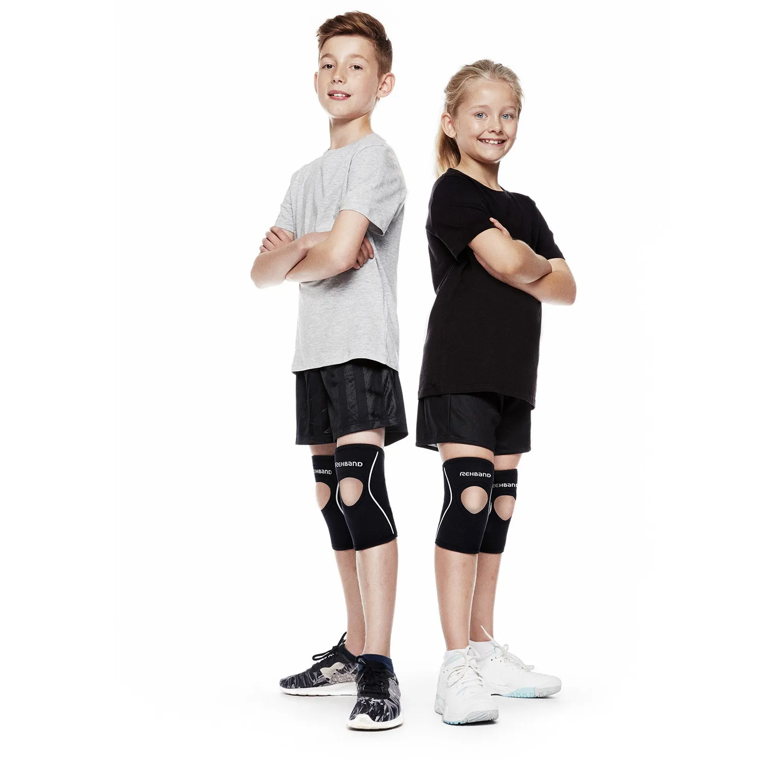 Rehband Open-Patella Knee Sleeve Junior ginocchiera bambino nero