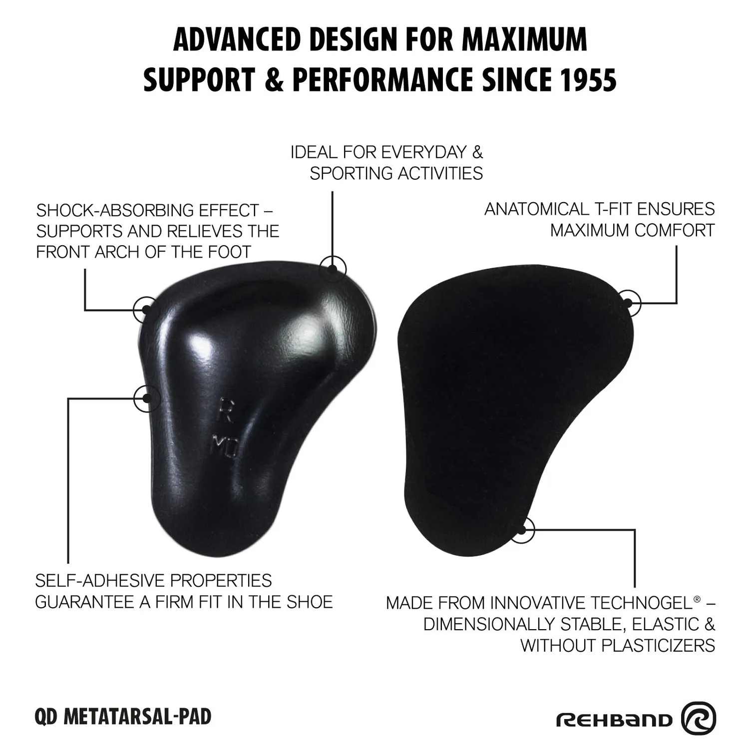 Rehband Technogel Metatarsal Pads cuscinetti piede paio