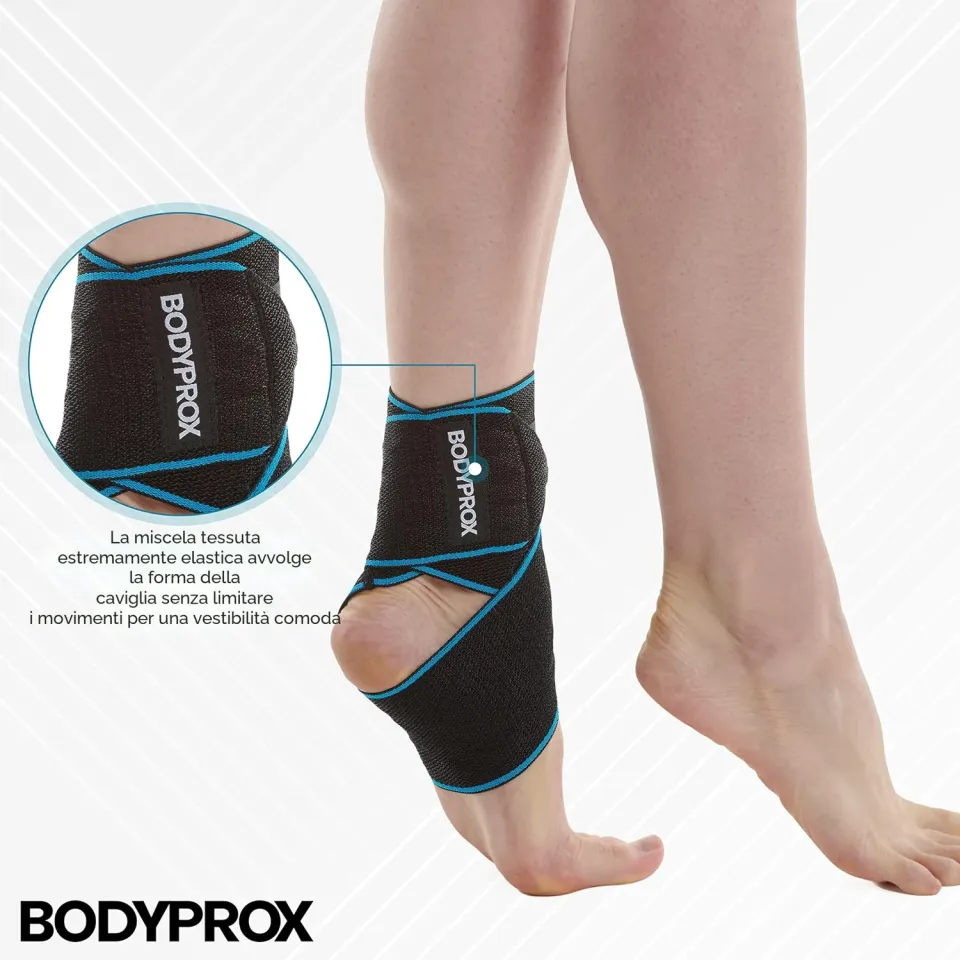 Bodyprox tutore caviglia compressione nero regolabile