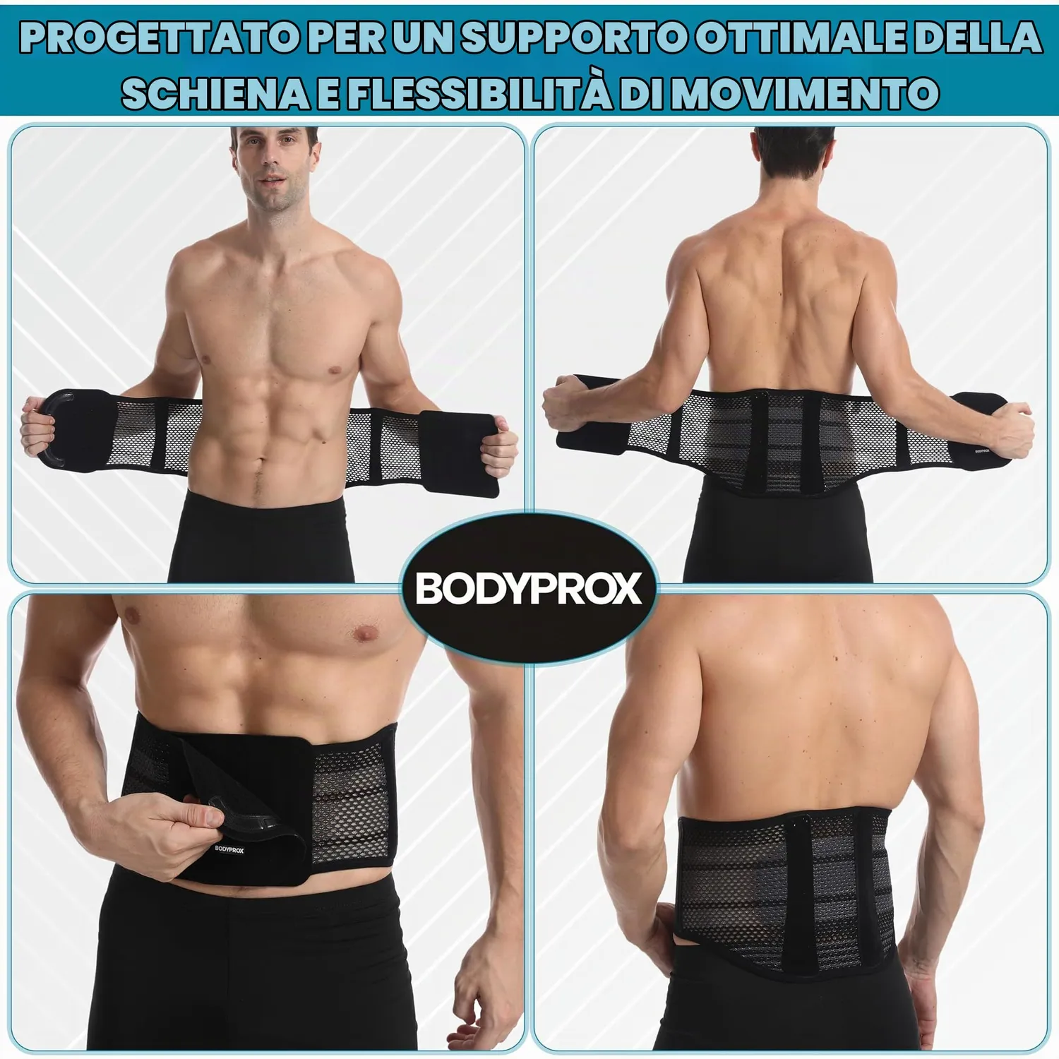 Bodyprox tutore schiena fascia lombare L nera