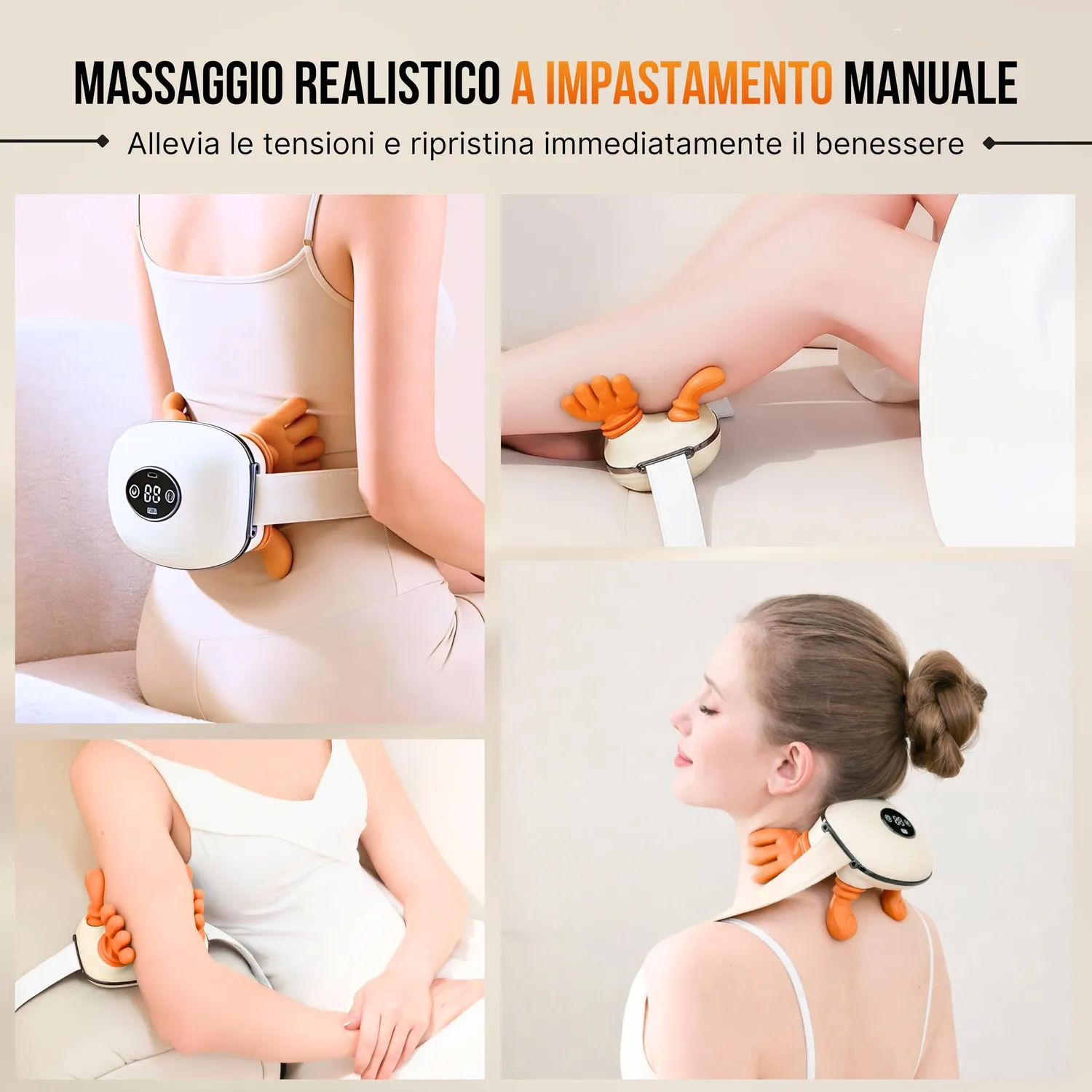 BeFit24 Massaggiatore Cervicale con Calore Ricaricabile
