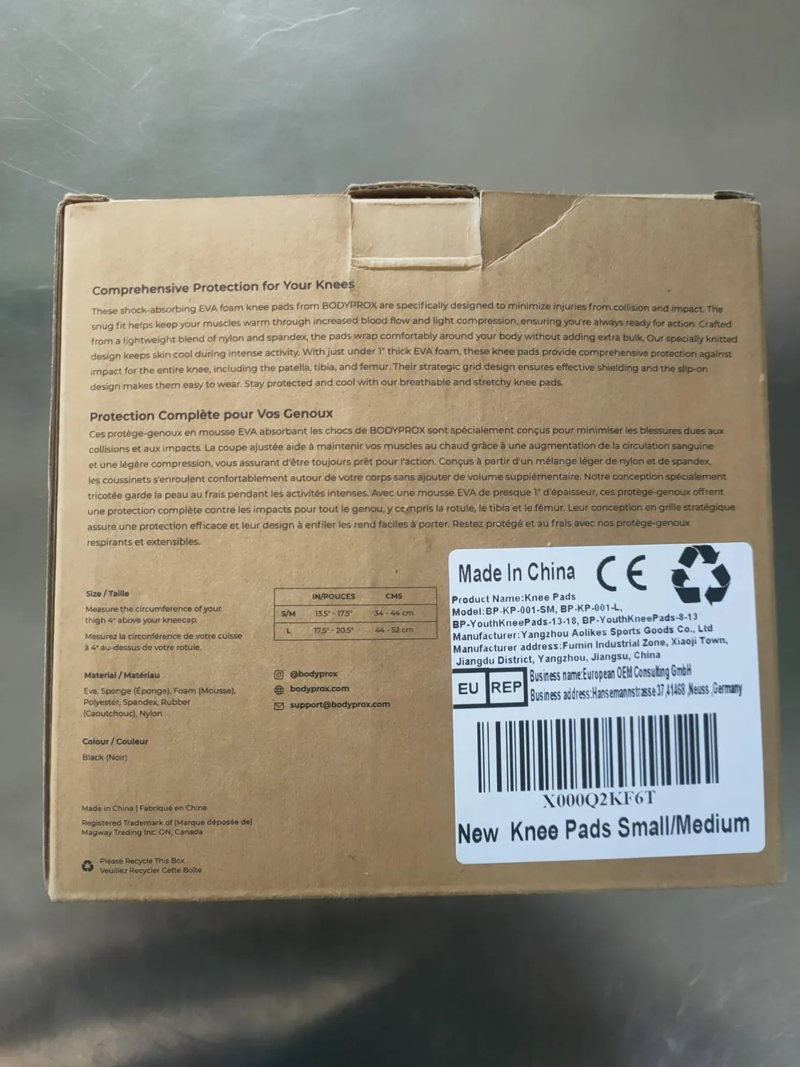 Bodyprox Ginocchiere Protettive L Spugna 2,2 cm Coppia