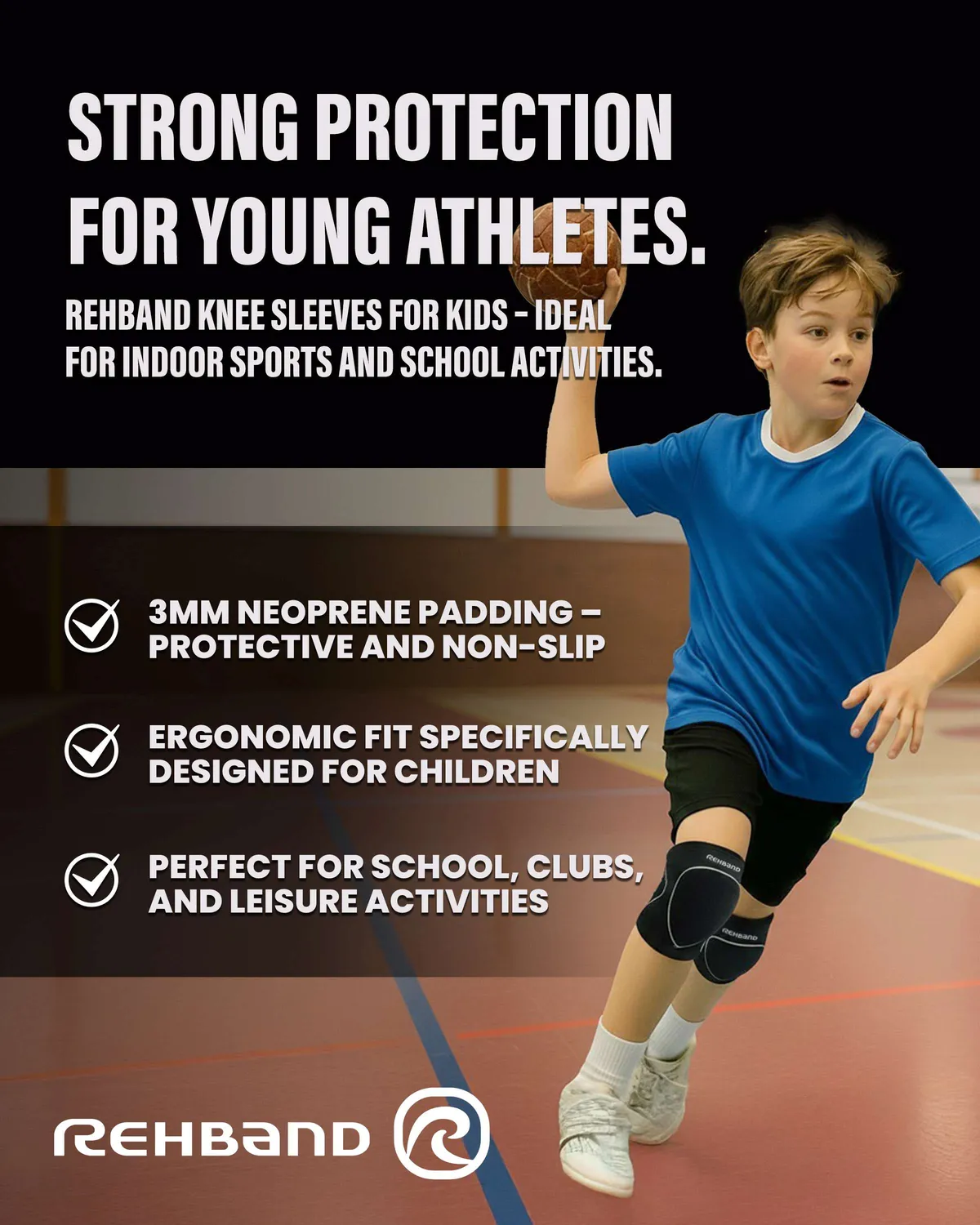 Rehband PRN Knee Pads Junior ginocchiere bambino nero paio S