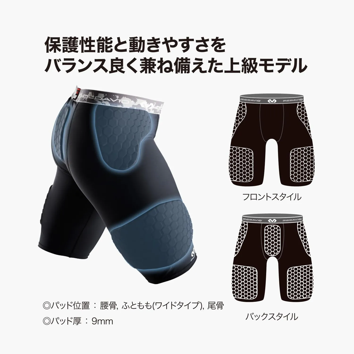 McDavid Hex Pad Thudd pantaloncini protettivi M neri