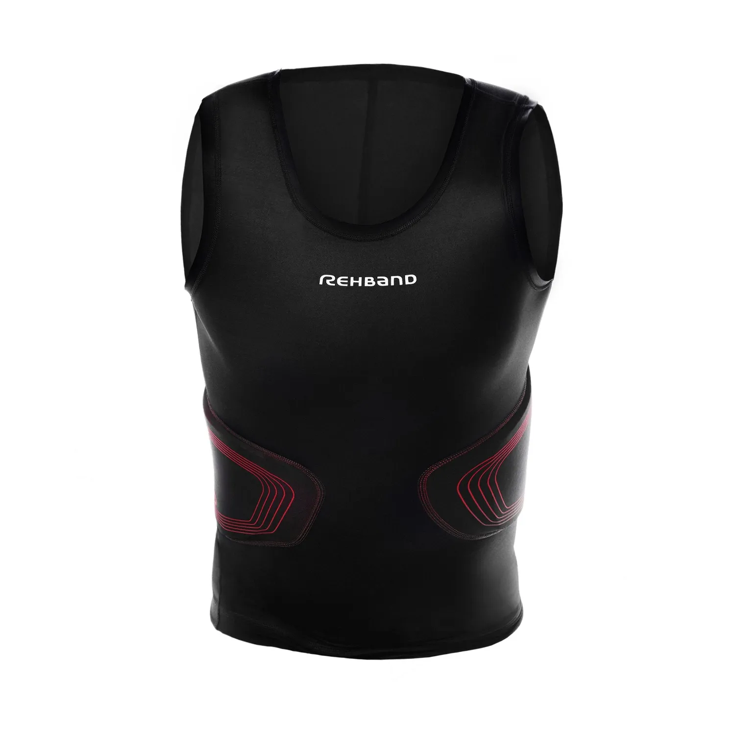 Rehband PRN Padded Compression Tank Top canotta nero-rosso