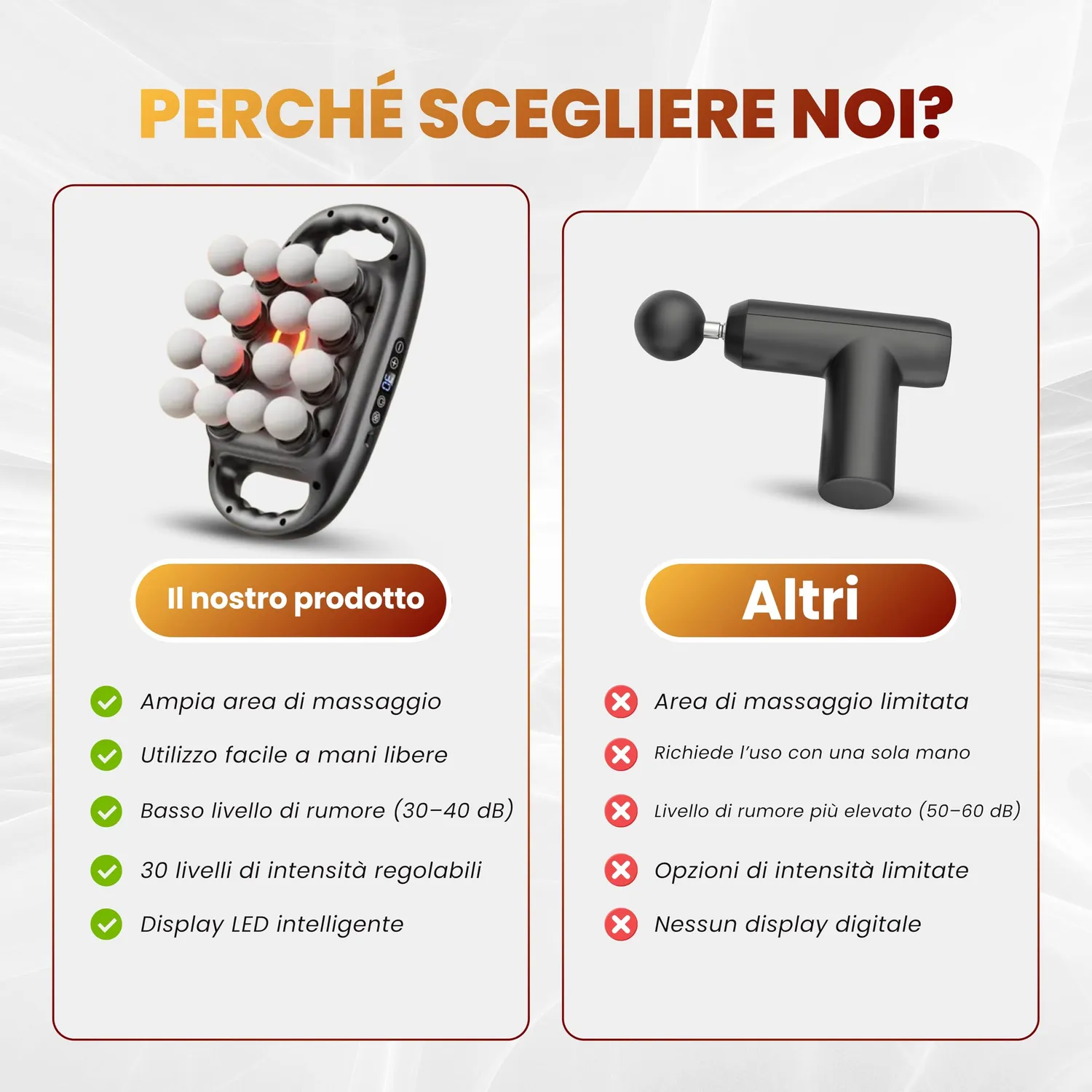 BeFit24 pistola massaggiante calore 16 testine USB-C intenso