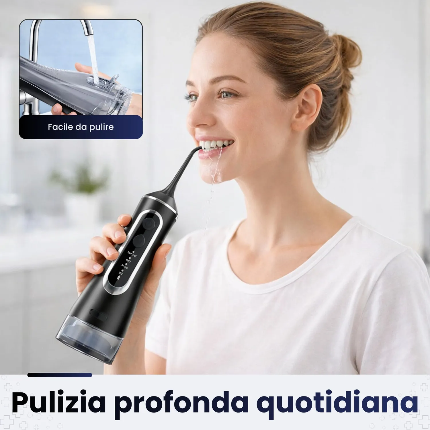 BeFit24 Water Flosser 320ml idropulsore portatile 4 modi