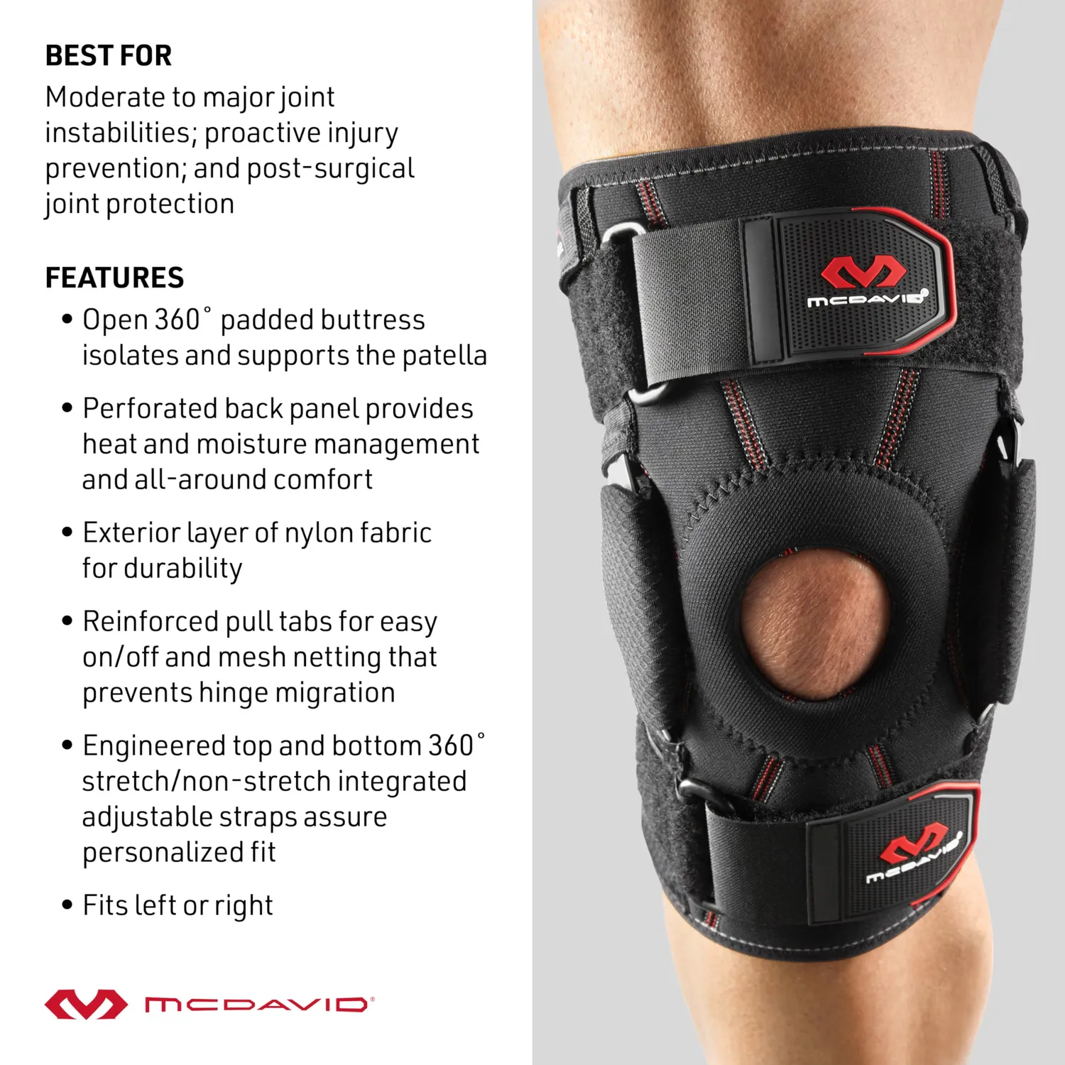 McDavid 422R tutore ginocchio L rotula compressione termica