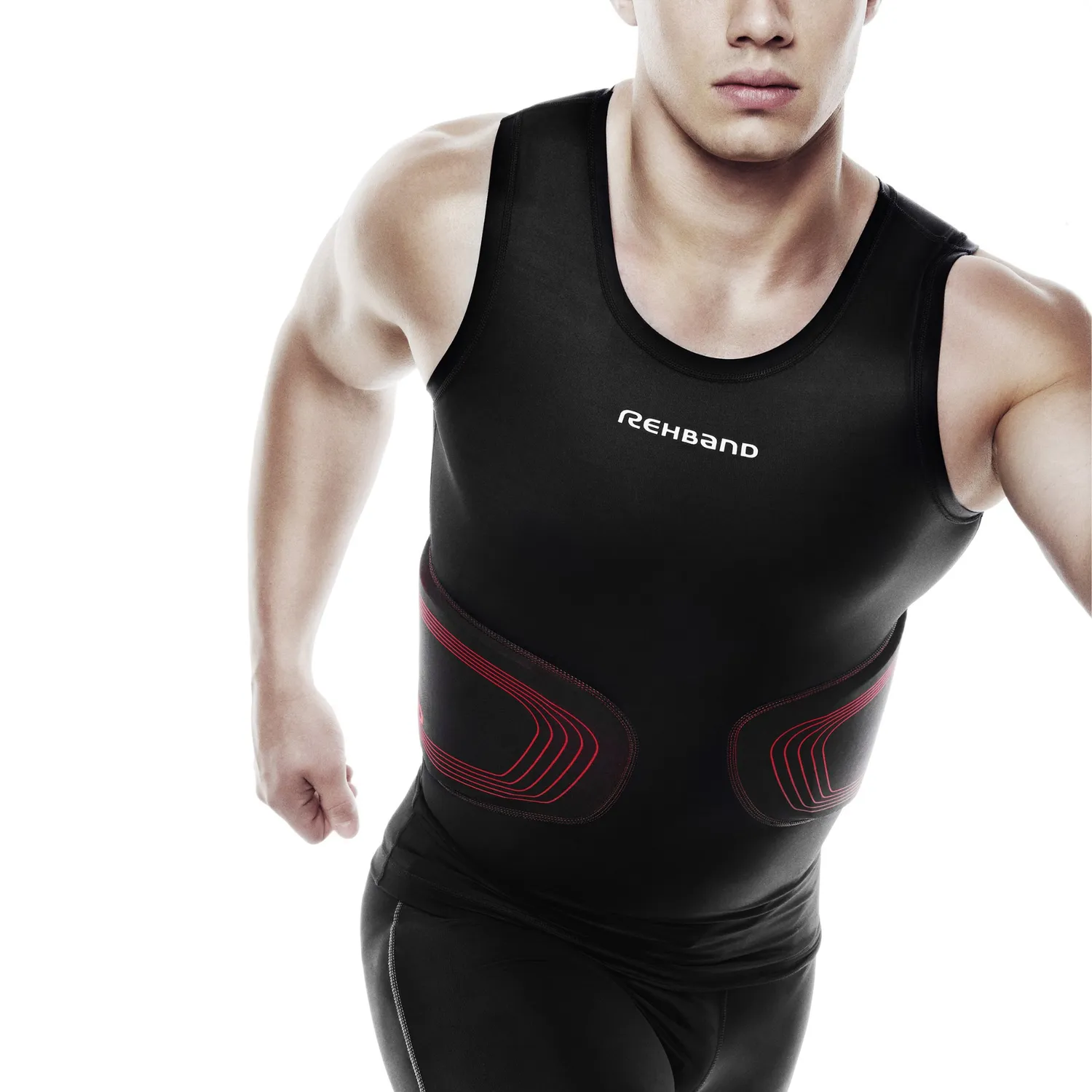 Rehband PRN Padded Compression Tank Top canotta nero-rosso