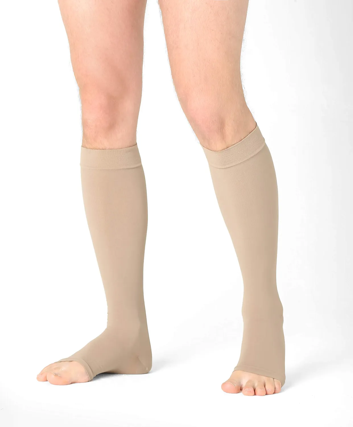 BeFit24 gambaletti compressione punta aperta beige 2 Long