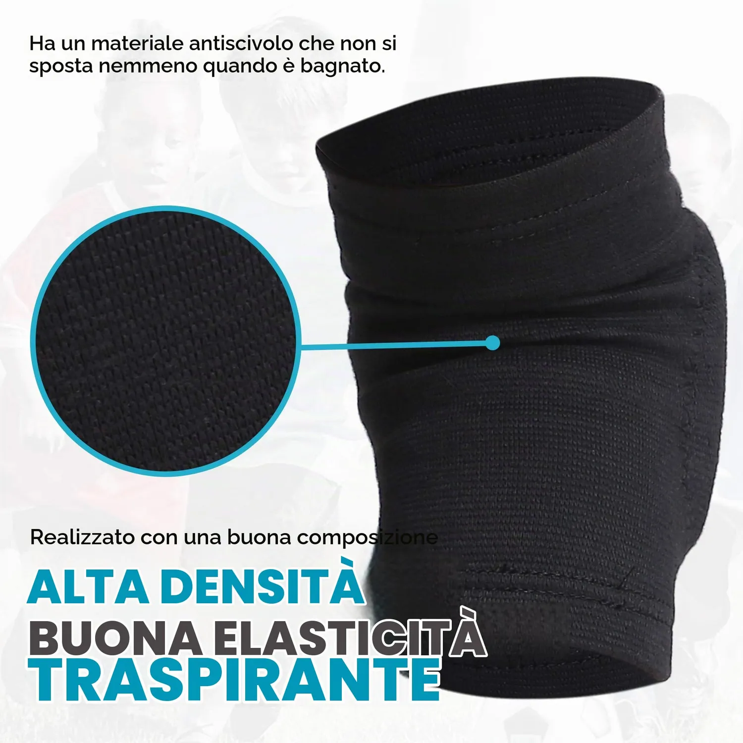 Bodyprox Junior 8-13 Anni Ginocchiere Pallavolo Nero Antiscivolo