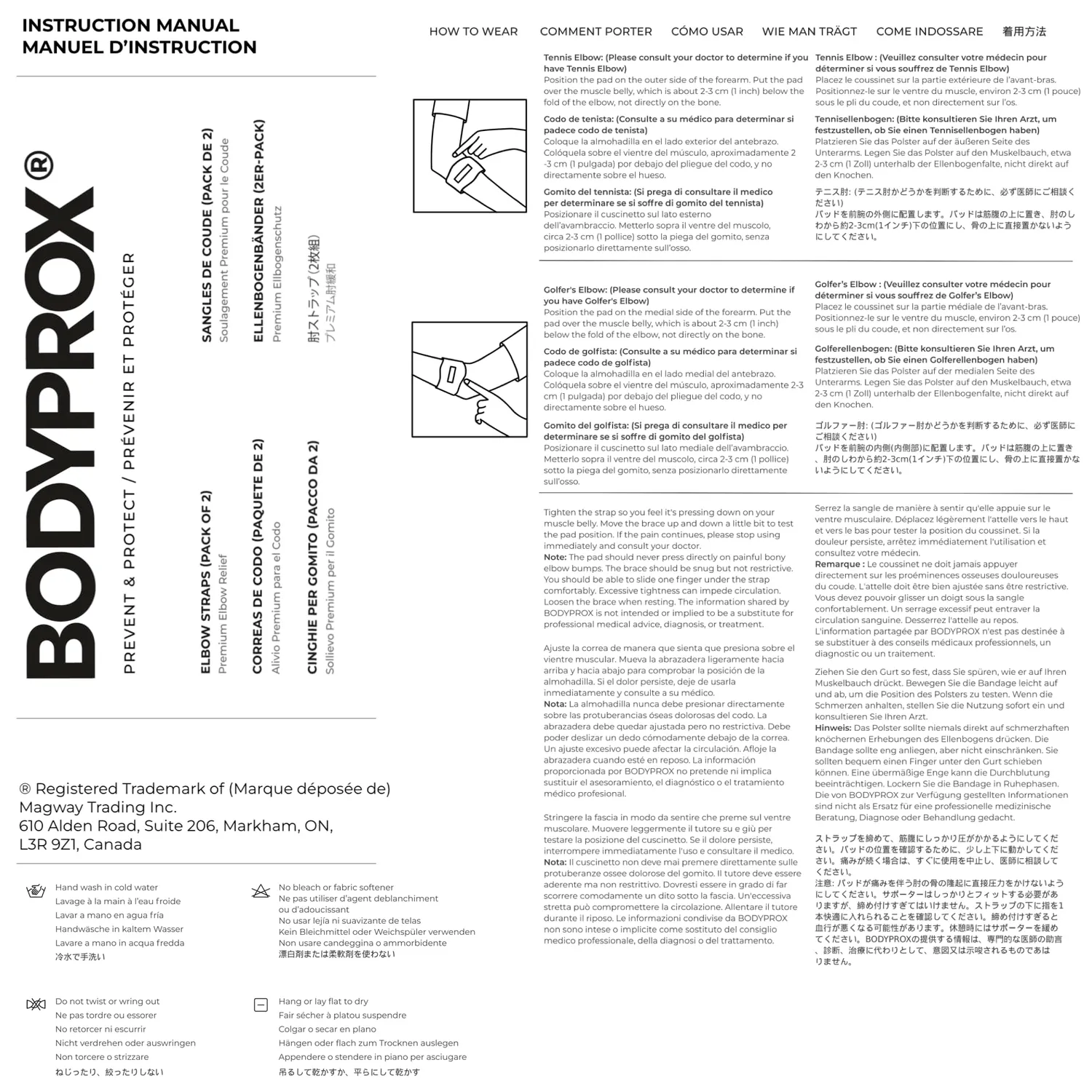 Bodyprox gomitiere epicondilite traspiranti 2 pezzi taglia unica