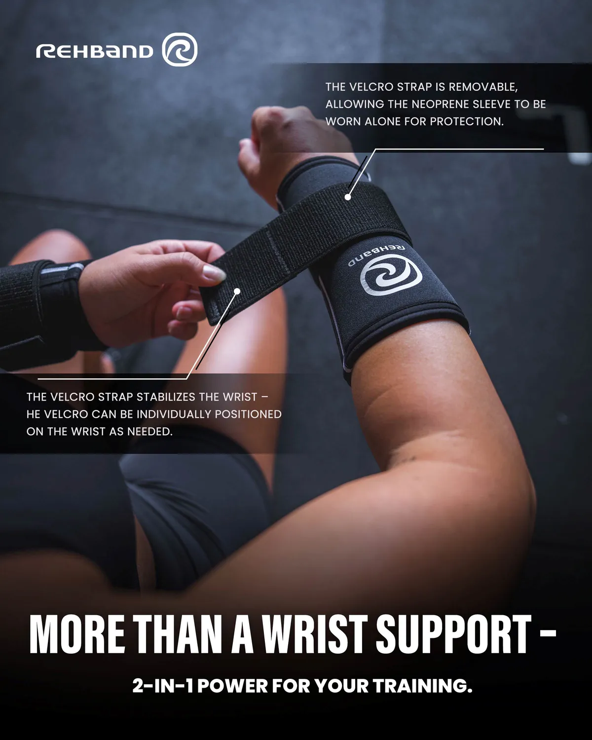 Rehband Power Max polsiera nera paio M neoprene 5 mm