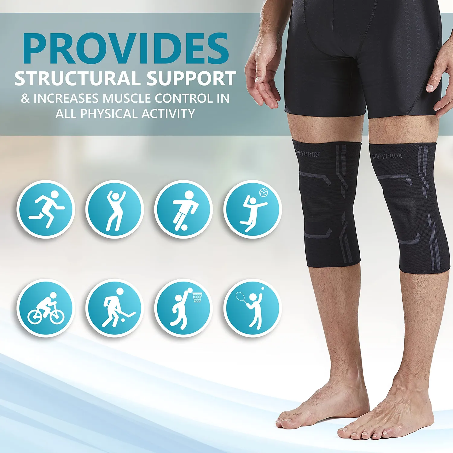 Bodyprox Ginocchiera Compressione M Coppia Antiscivolo